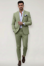 Henry | Men's Plain Suit Set | Two Piece Wedding Guest Suit-Men Outfit Set-Eltrendio