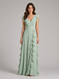 Isabelle | Women’s Maxi Dress | Ruffle Wrap Wedding Guest-Women Dress-Eltrendio