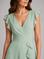 Isabelle | Women’s Maxi Dress | Ruffle Wrap Wedding Guest-Women Dress-Eltrendio