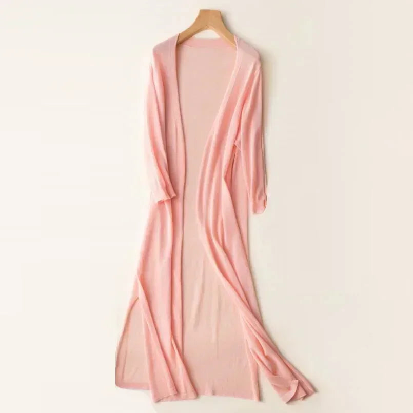 Josephine | Women’s Long Cardigan | Open Front Layer-Women Cardigan-Eltrendio