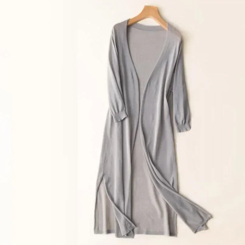 Josephine | Women’s Long Cardigan | Open Front Layer-Women Cardigan-Eltrendio