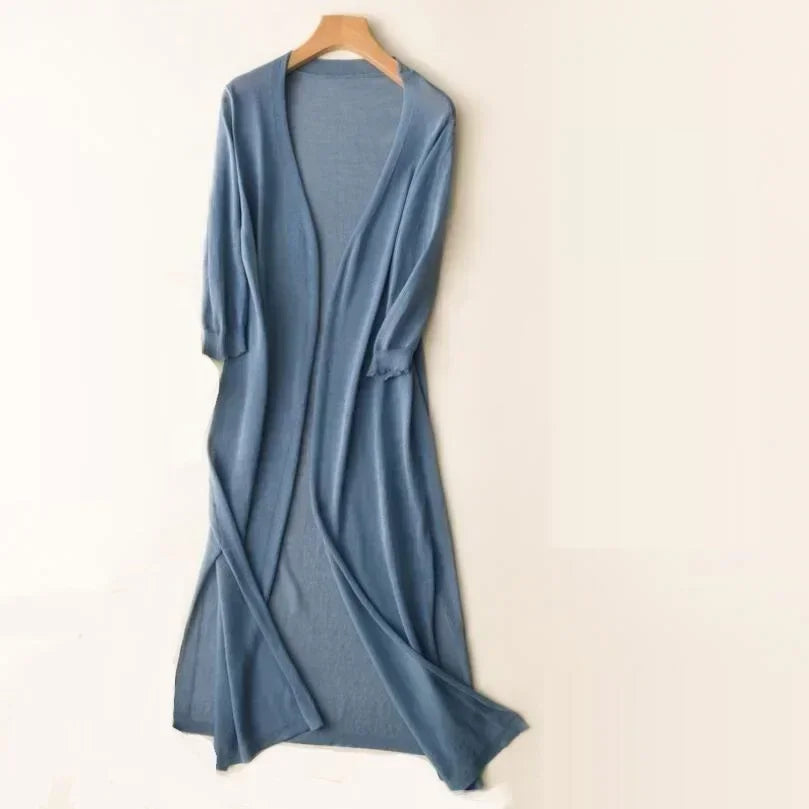 Josephine | Women’s Long Cardigan | Open Front Layer-Women Cardigan-Eltrendio