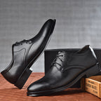 Kingsford | Men’s Lace Up Derby Shoes | Plain Toe Low Heel Formal Footwear-Men Shoes-Eltrendio