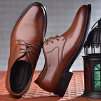 Kingsford | Men’s Lace Up Derby Shoes | Plain Toe Low Heel Formal Footwear-Men Shoes-Eltrendio