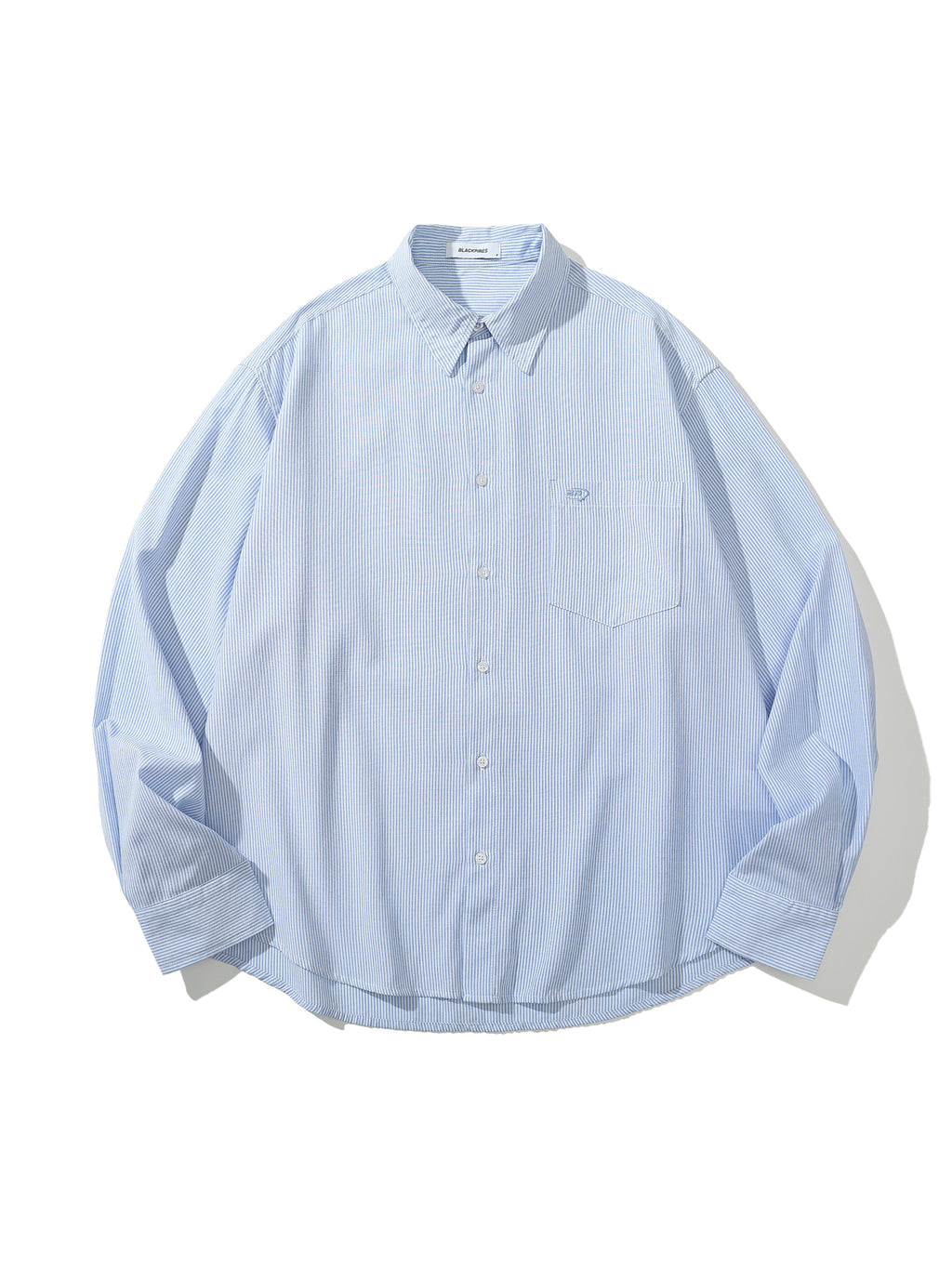 Landon | Unisex Oversized Shirt | Blue Striped Cotton Y2K Style-Eltrendio