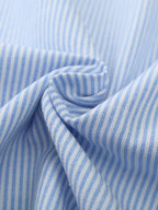 Landon | Unisex Oversized Shirt | Blue Striped Cotton Y2K Style-Eltrendio