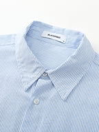 Landon | Unisex Oversized Shirt | Blue Striped Cotton Y2K Style-Eltrendio