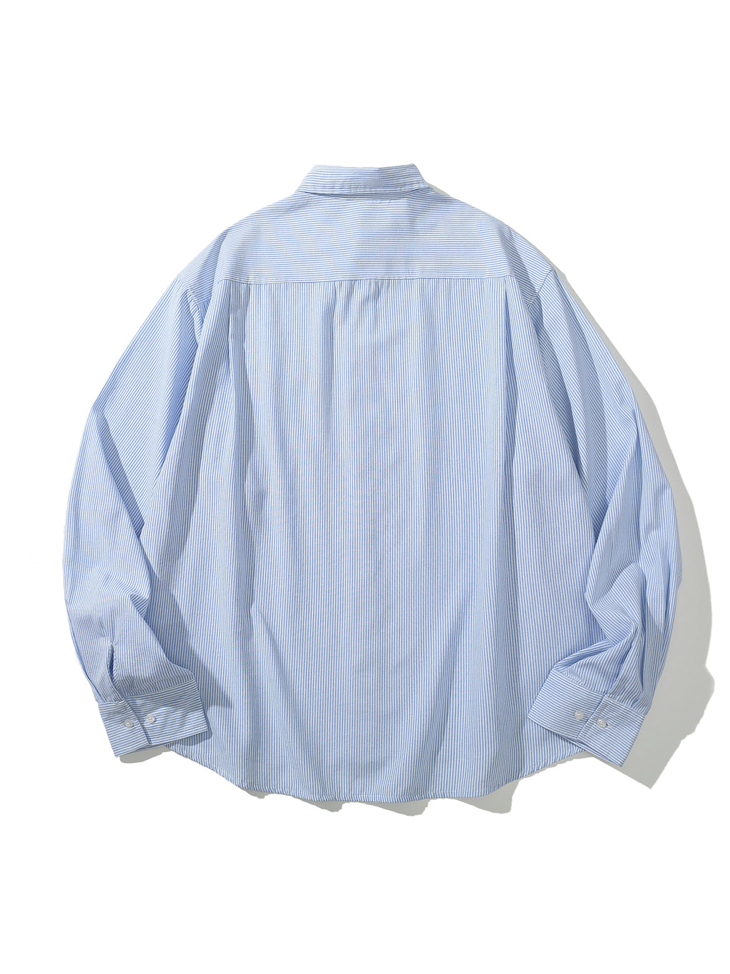 Landon | Unisex Oversized Shirt | Blue Striped Cotton Y2K Style-Eltrendio