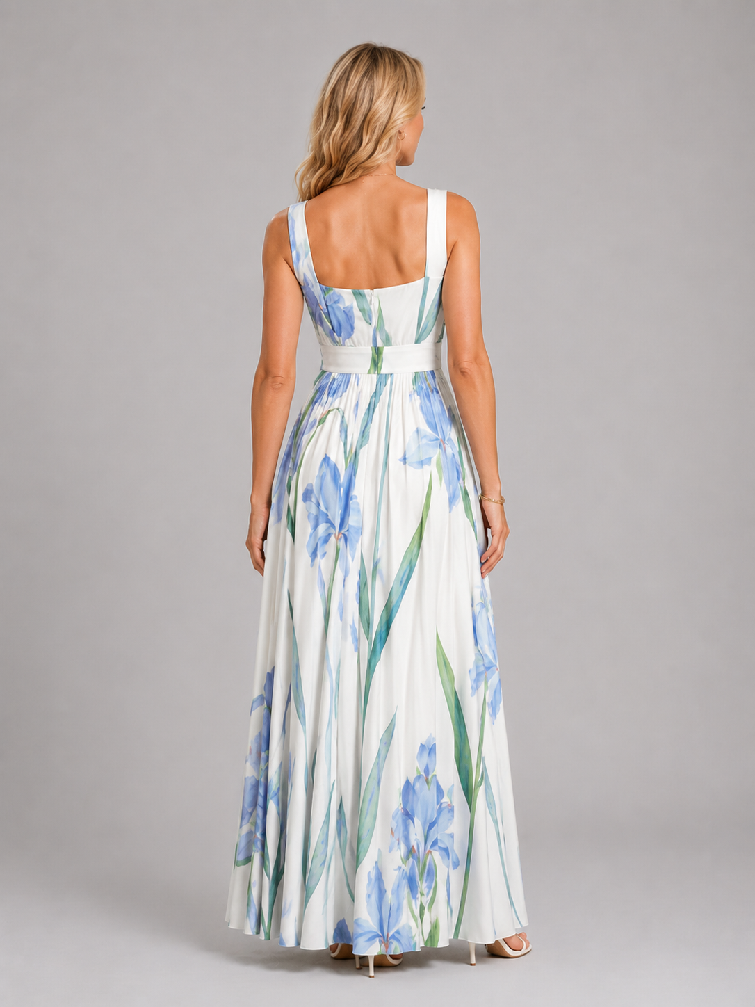 Lillian | Women’s Maxi Dress | Square Neck Floral Wedding Guest-Women Dress-Eltrendio