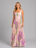 Lillian | Women’s Maxi Dress | Square Neck Floral Wedding Guest-Women Dress-Eltrendio