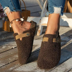 Lily | Women’s Buckle Detail Slippers | Closed Toe Slip On Indoor Footwear-Women Shoes-Eltrendio