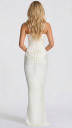 Madeline | Women’s Maxi Dress | Square Neck Ruched Wedding Guest-Women Dress-Eltrendio