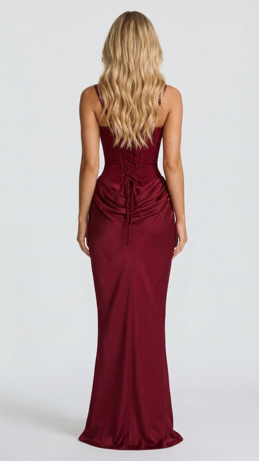Madeline | Women’s Maxi Dress | Square Neck Ruched Wedding Guest-Women Dress-Eltrendio