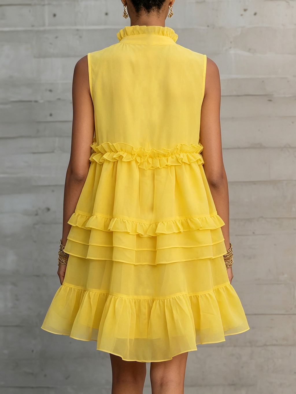 Marisol | Women’s Mini Dress | Sleeveless Ruffle Tiered-Women Dress-Eltrendio