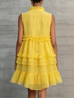 Marisol | Women’s Mini Dress | Sleeveless Ruffle Tiered-Women Dress-Eltrendio