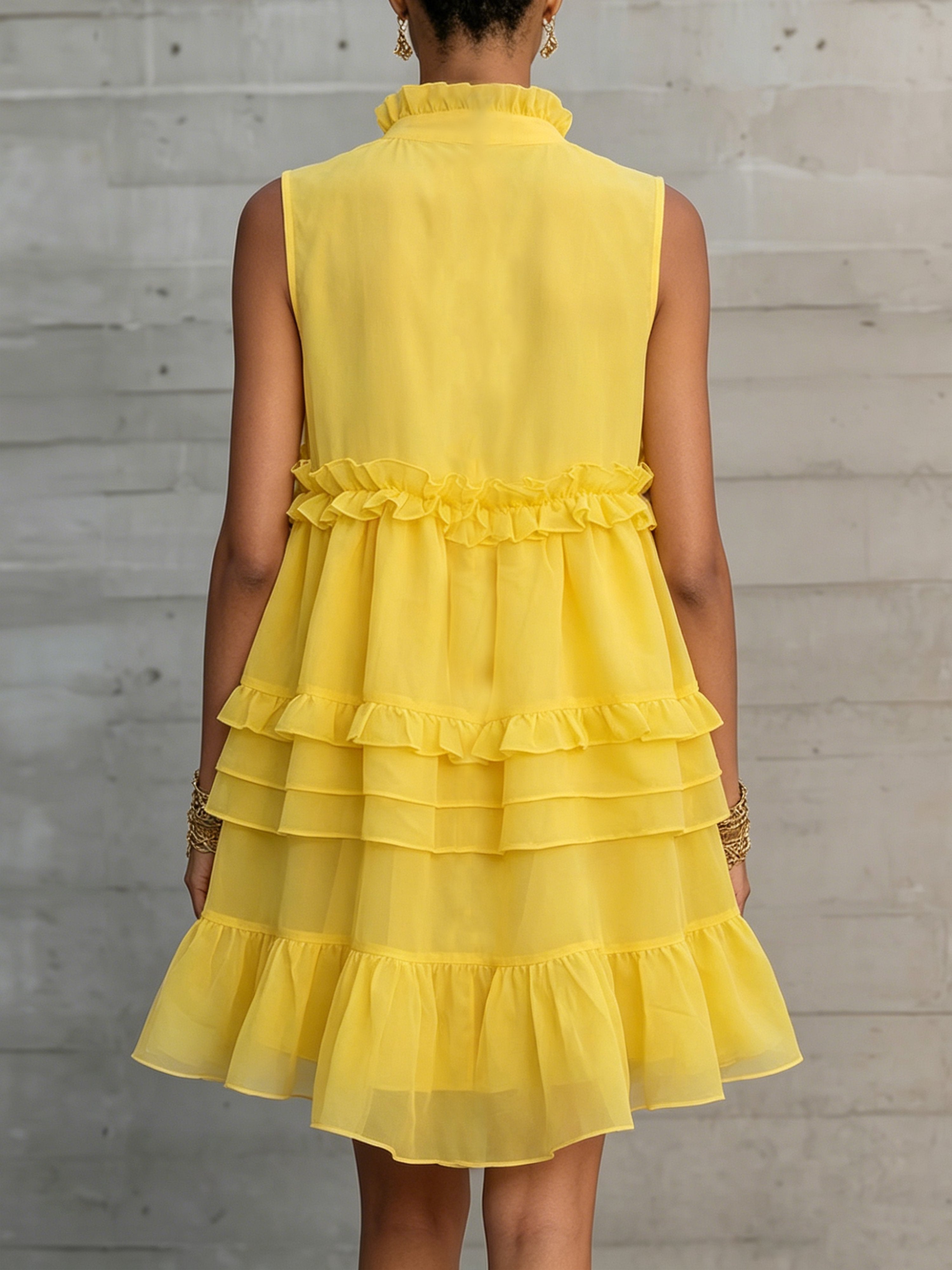 Marisol | Women’s Mini Dress | Sleeveless Ruffle Tiered-Women Dress-Eltrendio