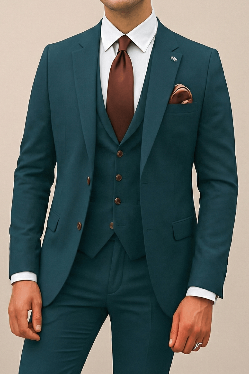 Mitchel | Men's Plain Three Piece Suit Set | Notch Lapel Formal Occasion Wear-Men Outfit Set-Eltrendio