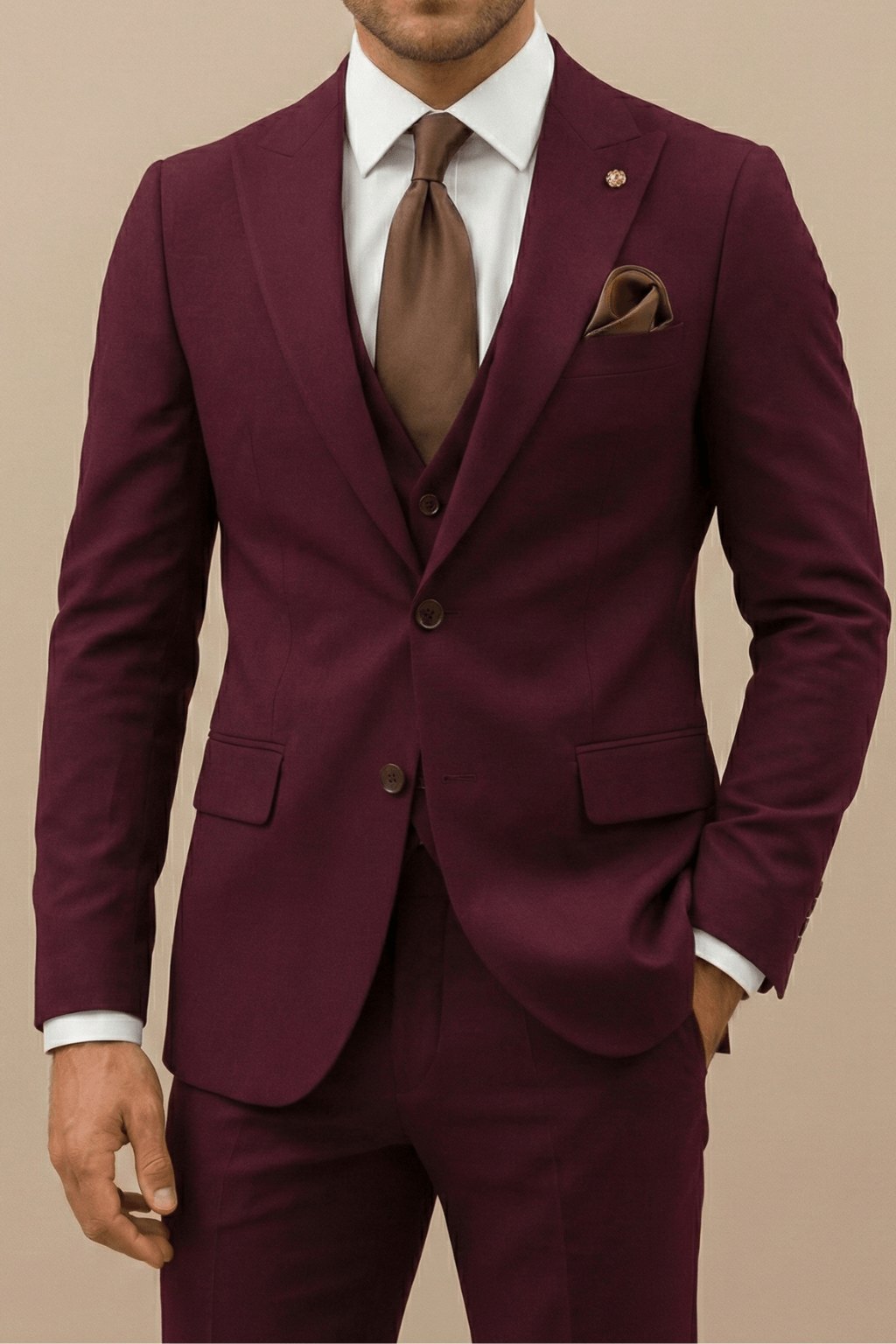 Mitchel | Men's Plain Three Piece Suit Set | Notch Lapel Formal Occasion Wear-Men Outfit Set-Eltrendio