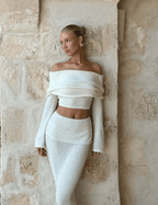 Noelle | Women’s Two Piece Set | Off Shoulder Crop Top-Women Outfit Set-Eltrendio