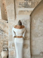 Noelle | Women’s Two Piece Set | Off Shoulder Crop Top-Women Outfit Set-Eltrendio