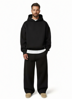 Norman | Men’s Hoodie And Trousers Set | Kangaroo Pocket Wide Leg Casual Wear-Men Outfit Set-Eltrendio