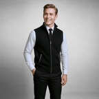 Oakridge | Men’s Zip Front Sweater Vest | Stand Collar Sleeveless Layering Wear-Men Vest-Eltrendio