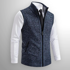 Oakridge | Men’s Zip Front Sweater Vest | Stand Collar Sleeveless Layering Wear-Men Vest-Eltrendio