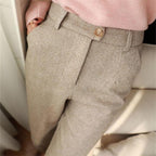 Oliver | Men's Herringbone Trousers | High Waist Smart Casual Trousers-Men Pants-Eltrendio