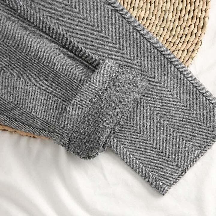 Oliver | Men's Herringbone Trousers | High Waist Smart Casual Trousers-Men Pants-Eltrendio
