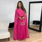 Olivia | Women’s Cape Sleeve Maxi Dress | Round Neck Wedding Guest Dress-Women Dress-Eltrendio