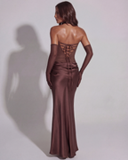 Olivia | Women’s Strapless Maxi Dress | Ruched Bodice-Women Dress-Eltrendio