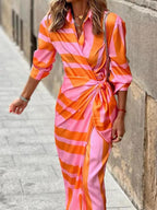 Phoebe | Women's Printed Wrap Maxi Dress | Tie Waist Wedding Guest-Women Dress-Eltrendio