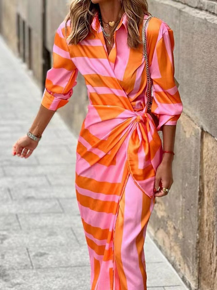 Phoebe | Women's Printed Wrap Maxi Dress | Tie Waist Wedding Guest-Women Dress-Eltrendio
