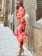 Phoebe | Women's Printed Wrap Maxi Dress | Tie Waist Wedding Guest-Women Dress-Eltrendio