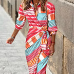 Phoebe | Women's Printed Wrap Maxi Dress | Tie Waist Wedding Guest-Women Dress-Eltrendio