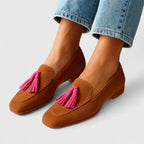 Piper | Women’s Loafers | Tassel Square Toe Slip On-Women Shoes-Eltrendio