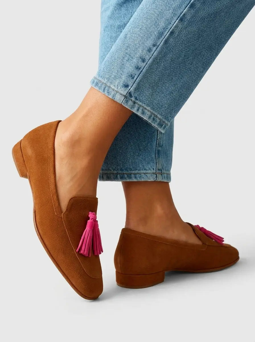 Piper | Women’s Loafers | Tassel Square Toe Slip On-Women Shoes-Eltrendio