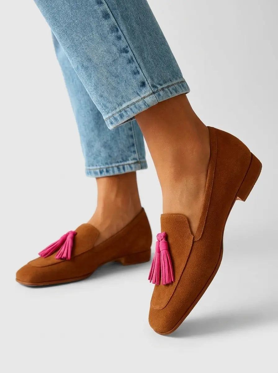 Piper | Women’s Loafers | Tassel Square Toe Slip On-Women Shoes-Eltrendio