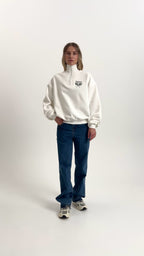 Ethan | Unisex Half Zip Sweatshirt | Oversized Cropped Graphic Style