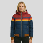 Freya | Women's Hooded Puffer Jacket | Striped Detail