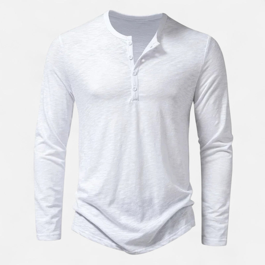 Redmont | Men’s Long Sleeve Henley Shirt | Button Placket Round Neck Daily Wear-Men Shirt-Eltrendio