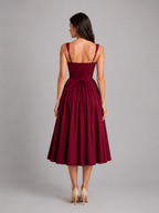 Rosalie | Women’s Midi Dress | Corset Sweetheart Wedding Guest-Women Dress-Eltrendio