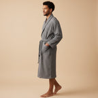 Briarstone | Men’s Belted Waffle Bathrobe | Shawl Collar Patch Pockets Home Wear-Men Bathrobe-Eltrendio