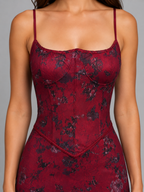 Scarlett | Women’s Maxi Dress | Corset Floral Cocktail-Women Dress-Eltrendio