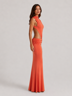 Selene | Women’s Maxi Dress | High Neck Cut Out-Women Dress-Eltrendio