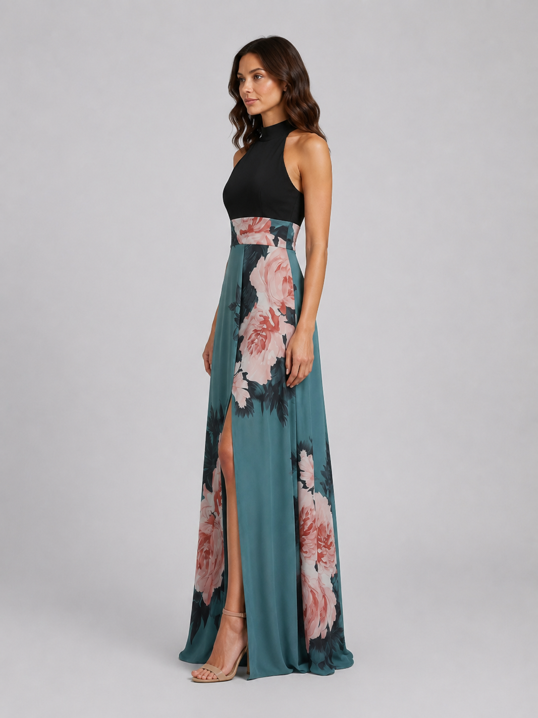 Seraphina | Women’s Maxi Dress | Halter Floral Wedding Guest-Women Dress-Eltrendio