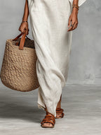 Serena | Women’s Maxi Dress | Off Shoulder Batwing Striped-Women Dress-Eltrendio