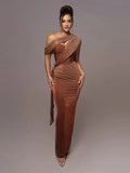 Serena | Women’s One Shoulder Maxi Dress | Wedding Guest-Women Dress-Eltrendio