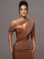 Serena | Women’s One Shoulder Maxi Dress | Wedding Guest-Women Dress-Eltrendio