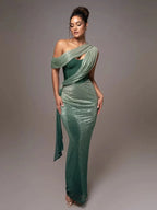 Serena | Women’s One Shoulder Maxi Dress | Wedding Guest-Women Dress-Eltrendio